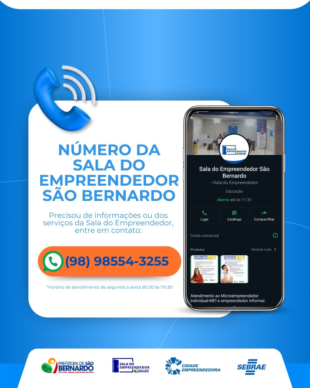 NOVO NÚMERO DA SALA DO EMPREENDEDOR